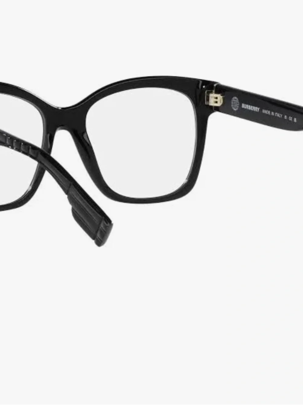 Burberry Black Sylvie Eyeglasses with Brown Leather Eyeglass Case